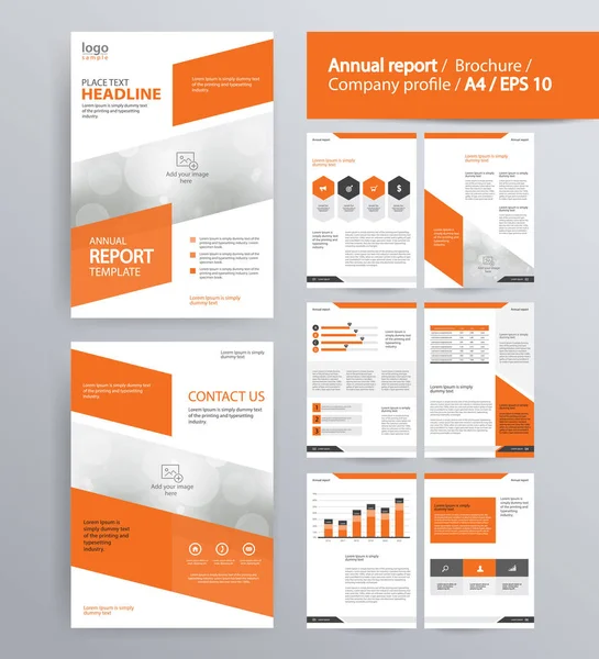 Layout de página para o perfil da empresa, relatório anual, brochura, e modelo de layout de folheto — Vetor de Stock