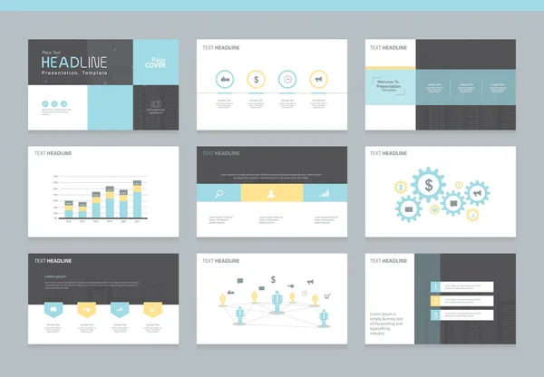 Business powerpoint présentation arrière-plan conception modèle — Image vectorielle
