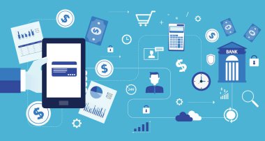 mobil bağlantı ve iş online ödeme ve mobil bankacılık