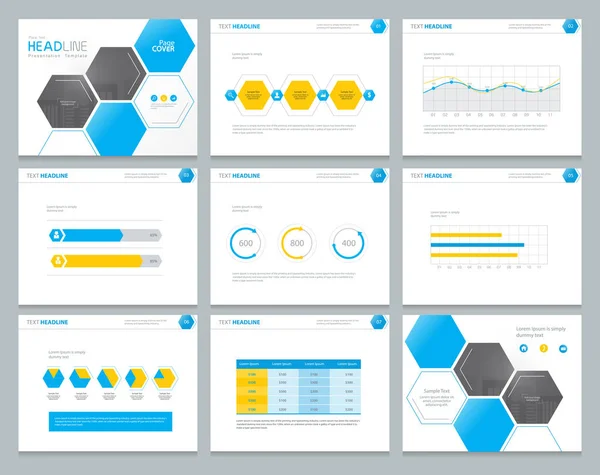 Design-Vorlage für Geschäftspräsentation, Broschüre und Bericht — Stockvektor