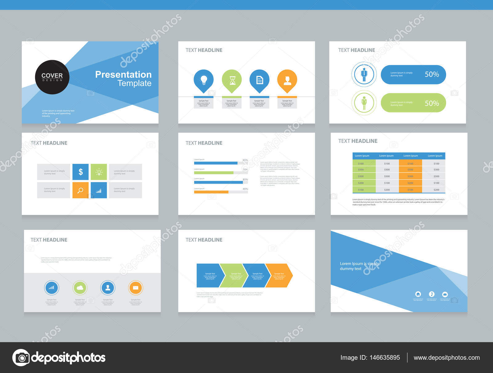 Page Layout Design Template For Business Presentation Brochure And