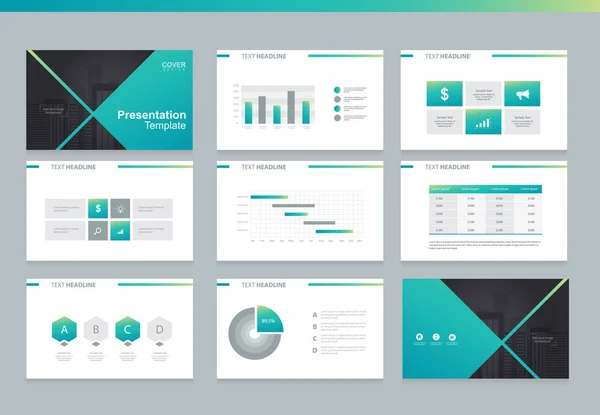 Modelo de design de layout de página para apresentação de negócios, brochura e relatório —  Vetores de Stock