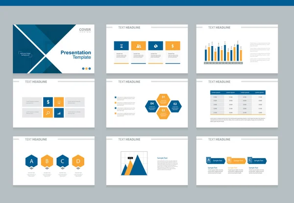 Paginasjabloon voor lay-out voor bedrijfspresentatie, brochure en verslag — Stockvector