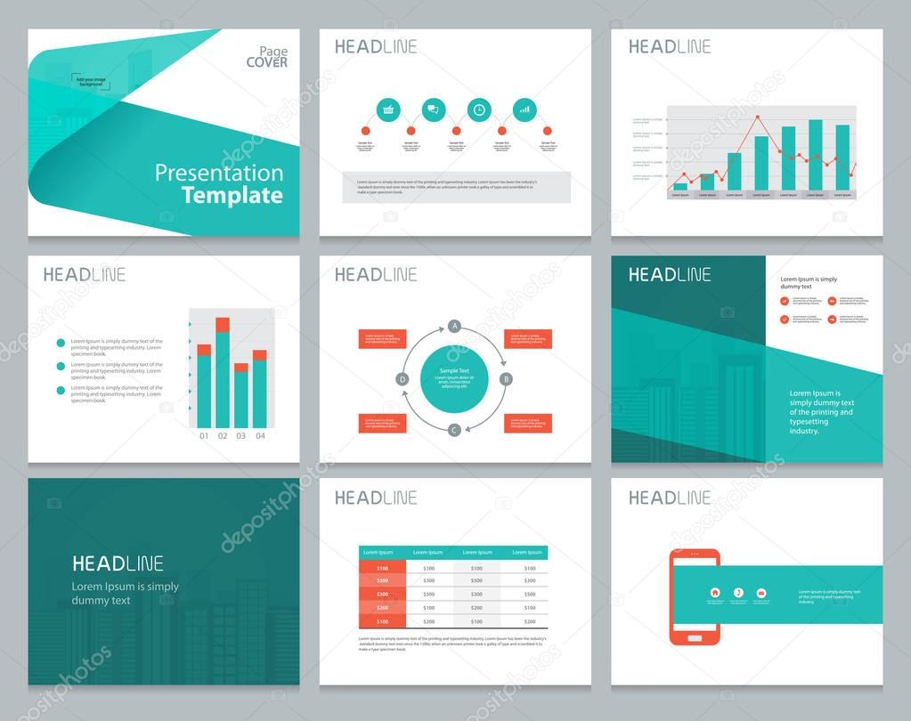 Page layout design template for business presentation, brochure, and report 