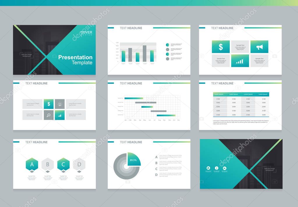 Page layout design template for business presentation, brochure, and report 