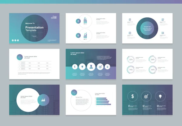 Diseño de página y diseño de portada para folleto, informe, libro y plantilla de presentación — Vector de stock