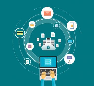 düz vektör teknolojisi Internet cyber güvenlik tasarım kavramları ve veri güvenlik kavramı 