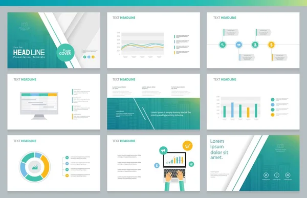 Biznesowych prezentacji projektu szablonu i układ strony broszury, raportu i książki — Wektor stockowy
