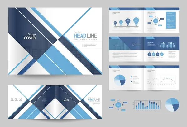 Modelo de design de brochura de negócios e layout de página para o perfil da empresa, relatório anual — Vetor de Stock
