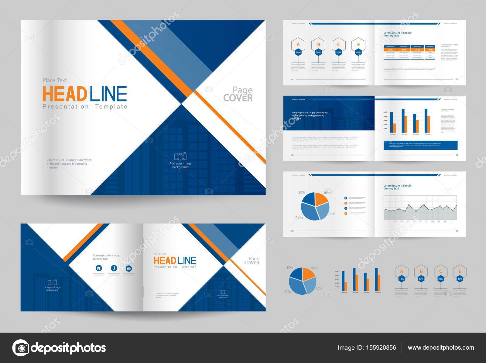 Business brochure design template and page layout for company profile,  annual report Stock Vector Image by ©TCdesign #155920856