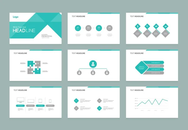 Abstracte presentatie de achtergrond van het ontwerp van de sjabloon van het dia met infographic elementen — Stockvector