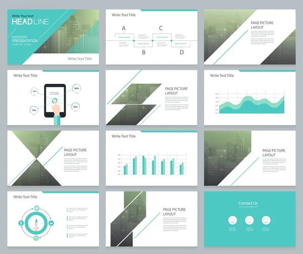 Absztrakt bemutató sablon design diaháttér infographic elemekkel — Stock Vector