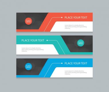 düz vektör kurumsal iş yatay banner tasarım şablonu ayarla