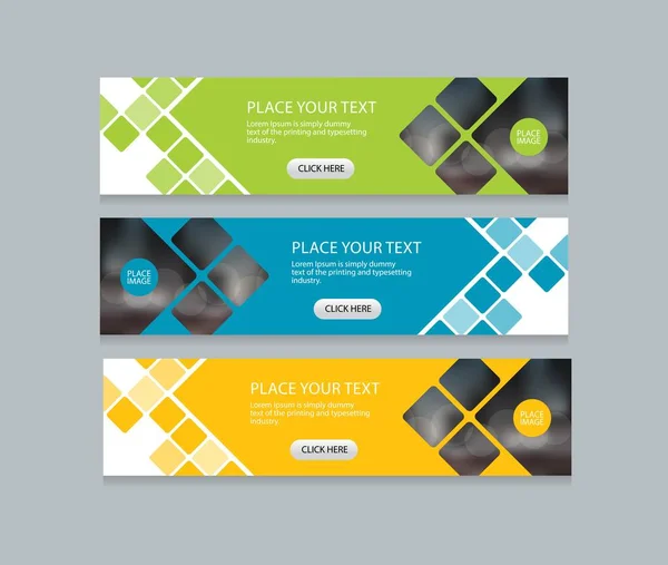 Flache Vektor-Set abstrakte Corporate Business horizontale Banner-Design-Vorlage — Stockvektor