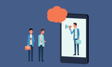 iş online ve sosyal pazarlama kavramı 