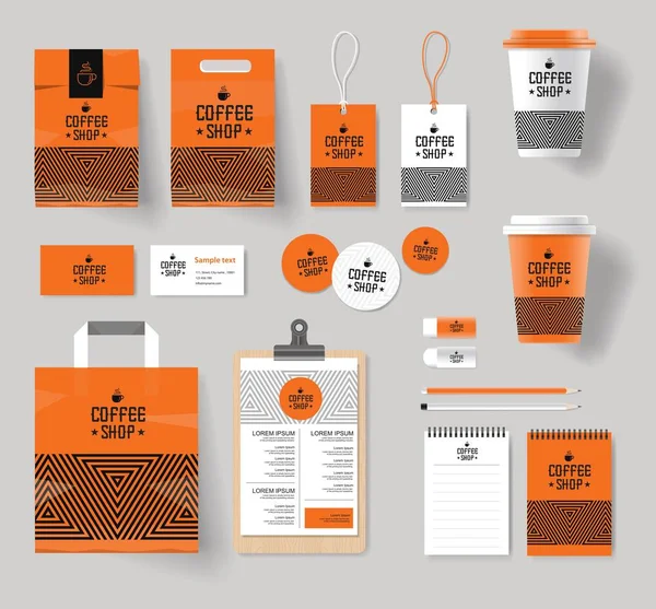 Modèle de maquette d'identité de marque d'entreprise pour café et restaurant — Image vectorielle