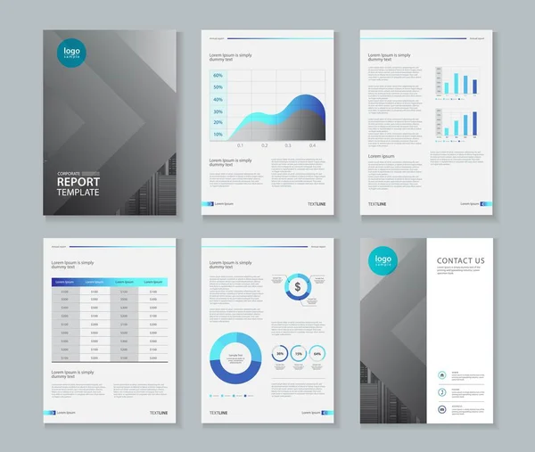 Conception de gabarits pour profil d'entreprise, rapport annuel, brochure, dépliant — Image vectorielle