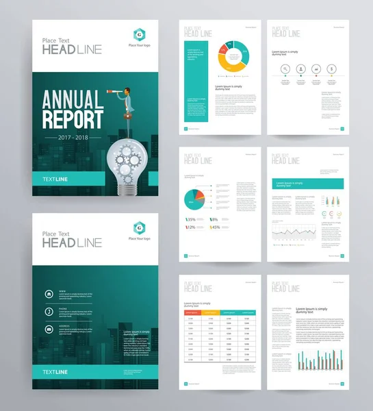 Design de modelo para o perfil da empresa, relatório anual, brochura, folheto —  Vetores de Stock