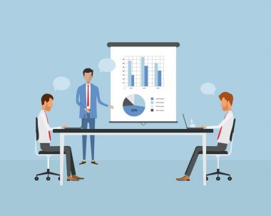 düz vektör insanlar iş toplantı ve işadamı mevcut ve eğitim 