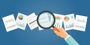 analitik ekonomi grafik rapor için düz vektör banner 