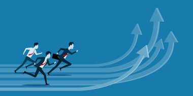 düz vektör iş adamları iş grafik üzerinde rekabetçi 