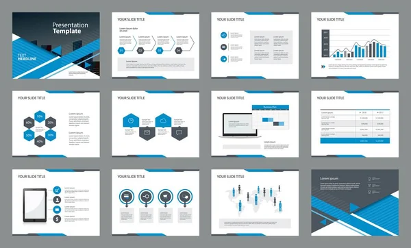 Seitenlayout-Design mit einer Vorlage für grafische Elemente für das Präsentationskonzept — Stockvektor