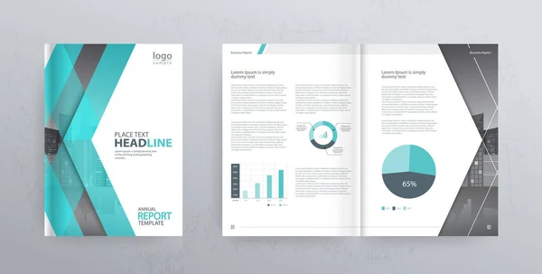 Design Layout Modelo Com Página Rosto Para Perfil Empresa Relatório — Vetor de Stock