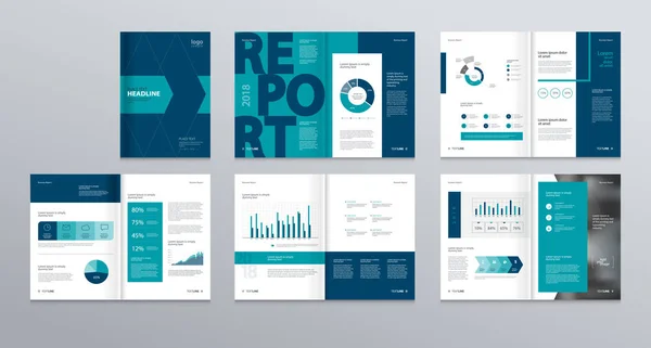 Design Layout Modelo Com Página Rosto Para Perfil Empresa Relatório —  Vetores de Stock