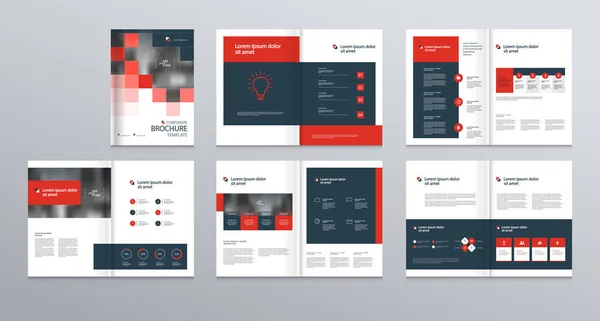 Gabarit Avec Page Couverture Pour Profil Entreprise Rapport Annuel Brochures — Image vectorielle