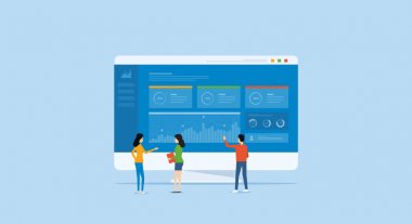 İş analizi tasarım kavramı ve Pano monitörde çalışmak için iş takım toplantısı