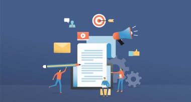 düz çizim tasarımı içeriği pazarlama çevrimiçi oluşturucu kavramı