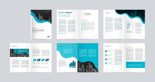 Gabarit Avec Page Couverture Pour Profil Entreprise Rapport Annuel Brochures — Image vectorielle