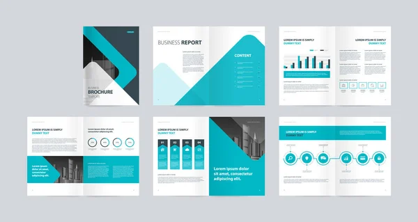 Design Layout Modelo Com Página Rosto Para Perfil Empresa Relatório —  Vetores de Stock