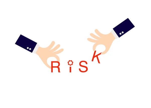 Die Hand Die Den Risikocharakter Auffängt — Stockvektor