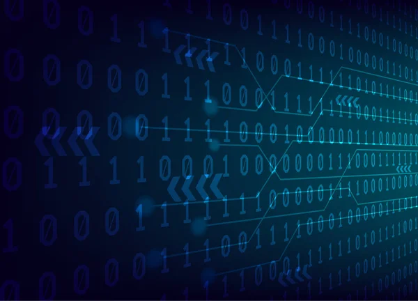 Koyu mavi eğimli modern devre teknolojisine sahip ikili sayı sistemi.