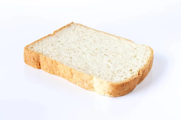 Beyaz Arkaplanda Dilimlenmiş Ekmek — Stok fotoğraf