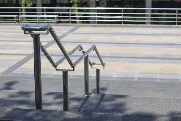 Stainless Steel Railing Installed Stairs Open Location — Stock Photo, Image