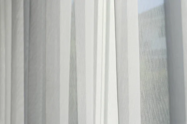 Weiße Luftige Vorhänge Wohnzimmer Hintergrund — Stockfoto