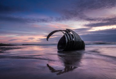 Marys Shell at Sunset on the Lancashire coast, England clipart