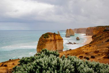 Gün ışığında 12 Havari. Muhteşem bir manzara. Büyük Okyanus Yolu, Victoria, Avustralya