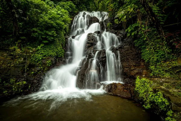 Paysage Cascade Belle Cascade Cachée Dans Forêt Tropicale Jungle River — Photo