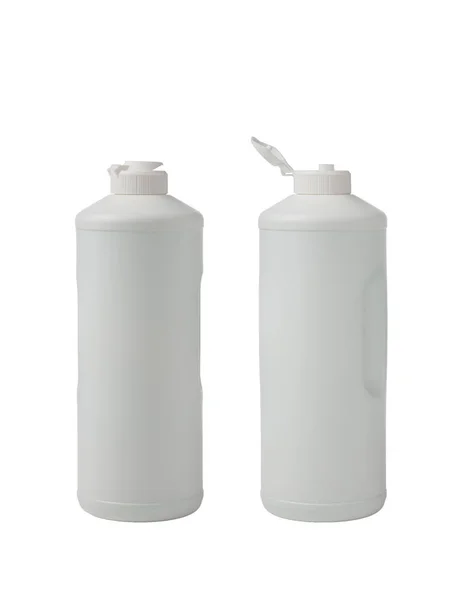 Frasco Plástico Con Tapa Blanca Para Detergente Aislado Sobre Fondo —  Fotos de Stock