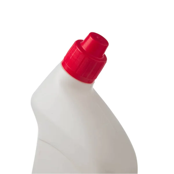 Frascos Plástico Blanco Con Tapa Roja Para Detergente Aislado Sobre —  Fotos de Stock