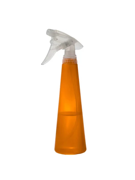 Botella Spray Naranja Fotografía Estudio Spray Limpiador Multiusos Aislado Sobre —  Fotos de Stock