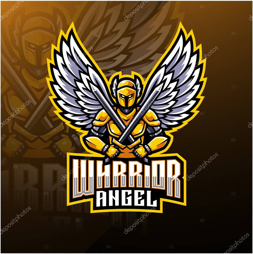 Warrior angel mascot logo design
