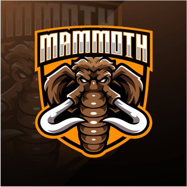 Mamut baş esport maskot logosu tasarımı