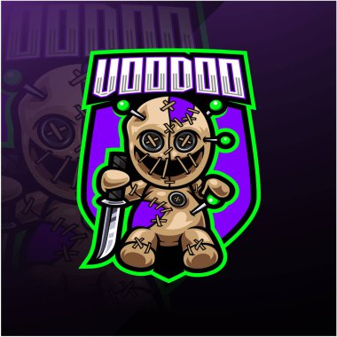 Voodoo esport maskot logosu tasarımı