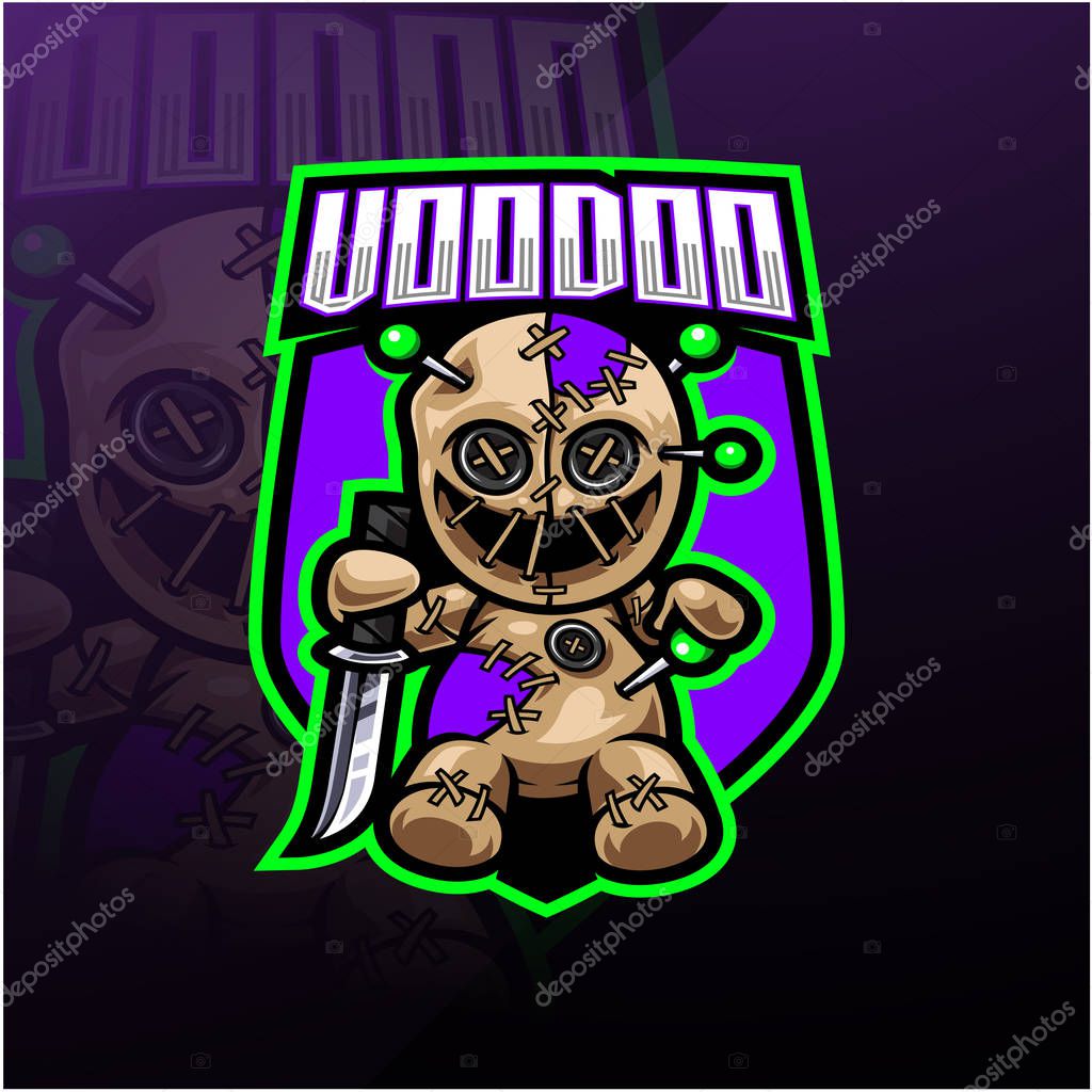 Voodoo esport mascot logo design