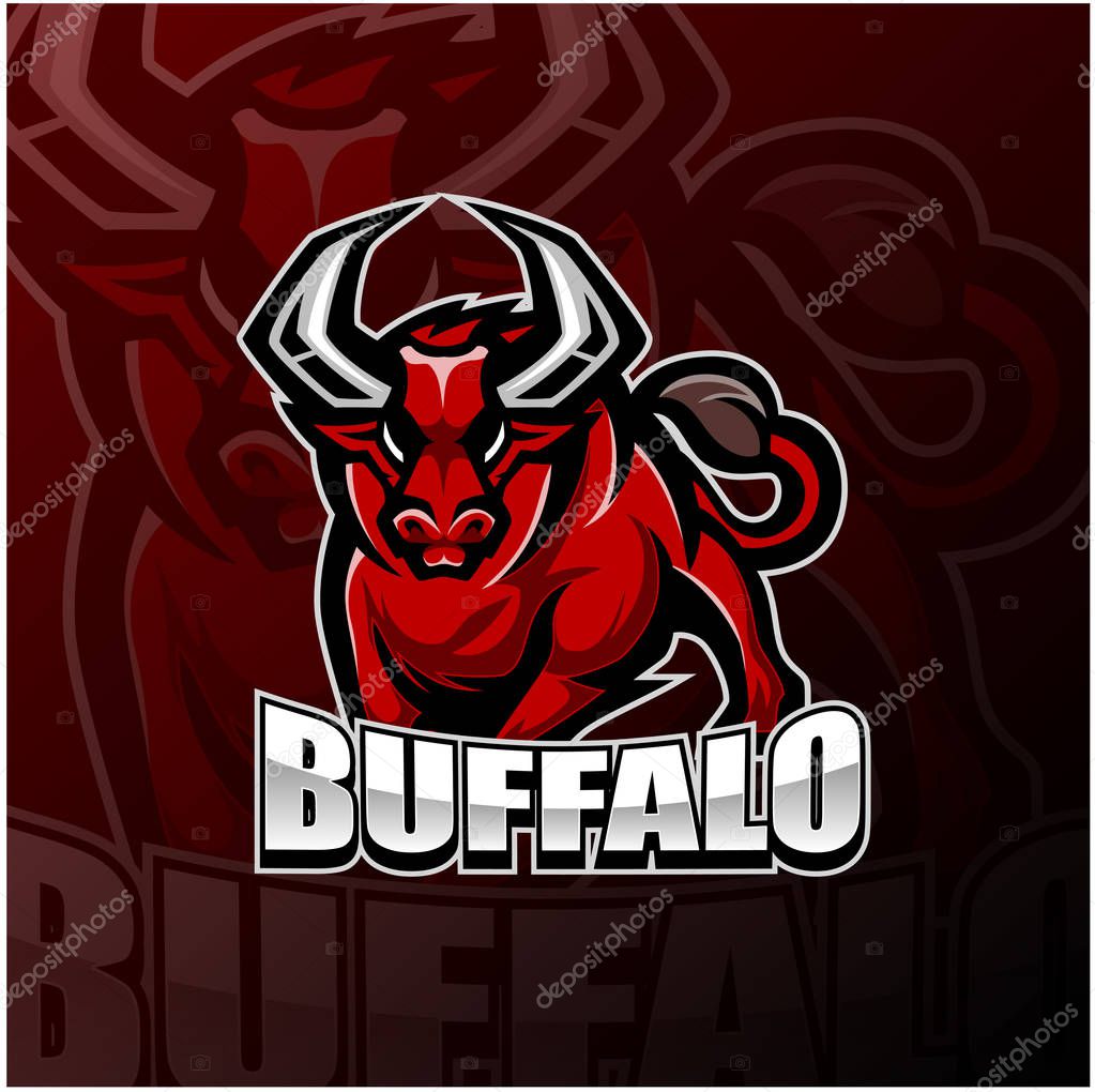 Buffalo esport mascot logo design