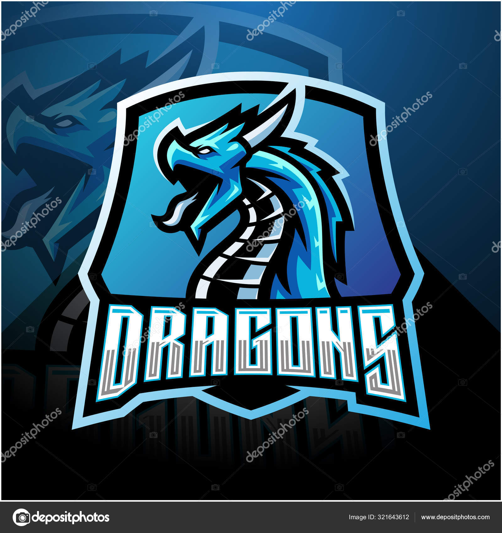 Símbolo De Logotipo Do Jogo De Esportes De Dragão De Gelo Azul Ilustração  do Vetor - Ilustração de bravo, poderoso: 220657050